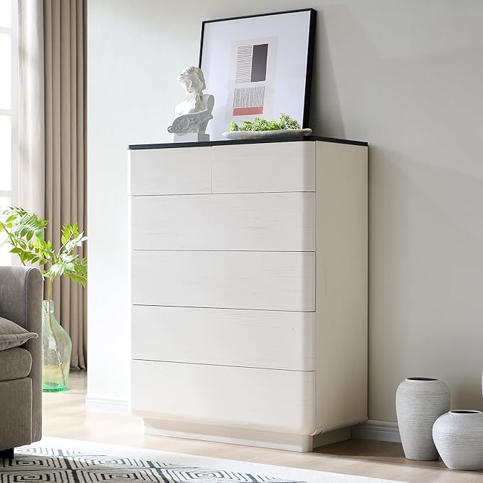 ACCOHOHO 6 Drawer Dresser for Bedroom, 42 Inch Tall Modern Chest of Drawers - Image 3