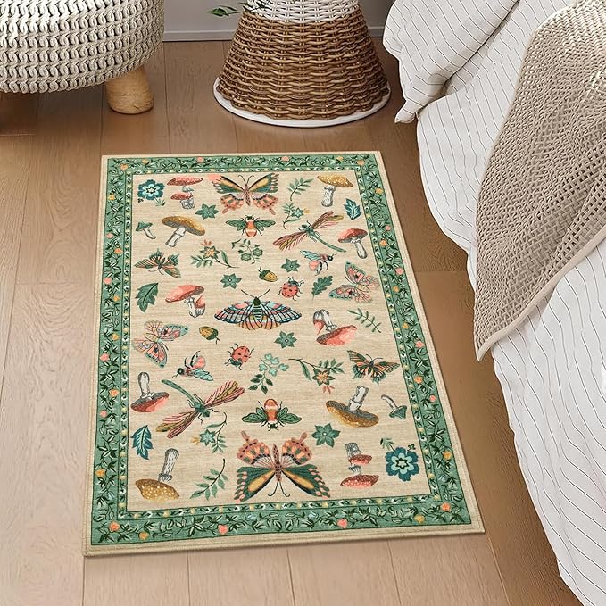 Mushroom Small Rug 2x3 Washable Door Mat Indoor Rugs - Image 2