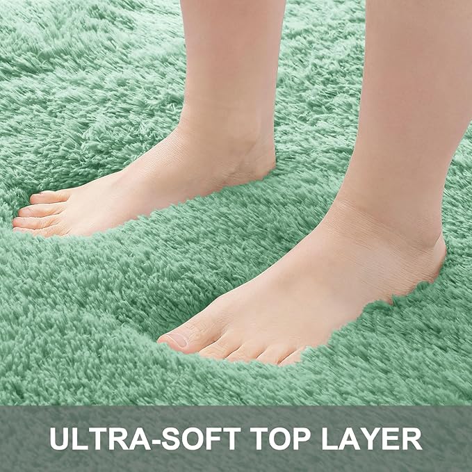 OLANLY 2x3 Machine Washable Small Bedside Rug, Soft Fluffy Shaggy Entryway - Image 4
