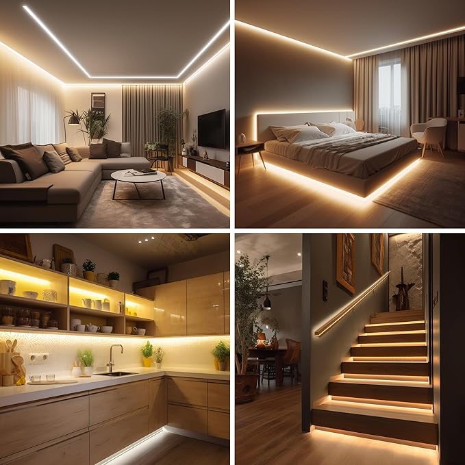 COB LED Strip, LED Strip Lights 3M/9.84ft, Touch Dimmable LED Strips, 3000K - Image 6
