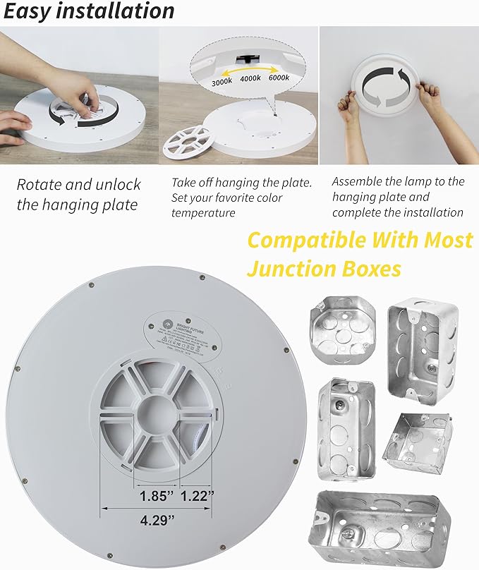 6pack 12 Inch Flush Mount Ceiling Light, 24w Led Ceiling Light, - Image 7
