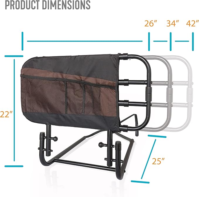 Stander EZ Adjust Bed Rail, Adjustable Senior Bedrail and Safety Assist Railing - Image 5