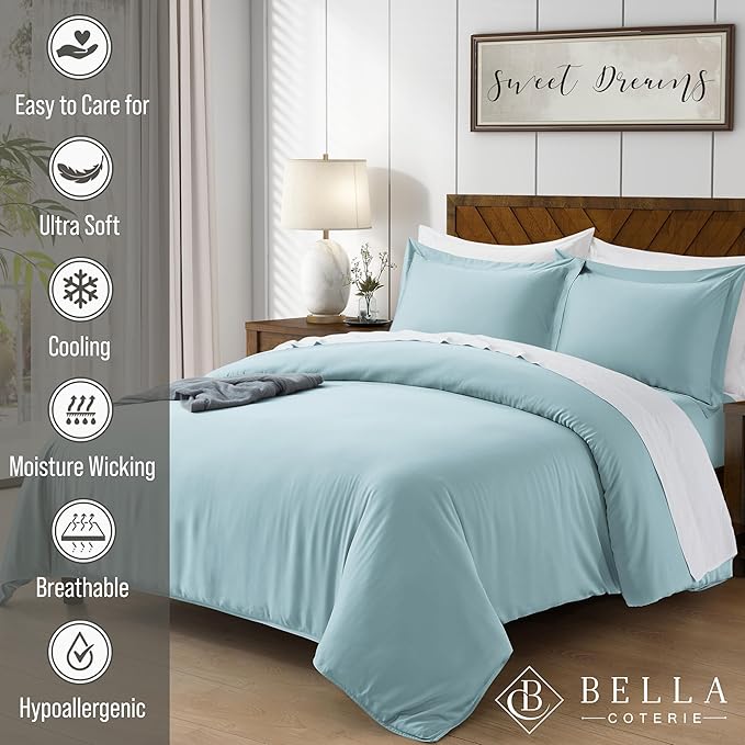Bella Coterie Luxury Bamboo Viscose King Size Duvet Cover Set | 100% - Image 2