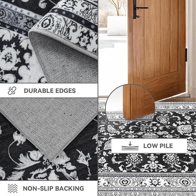 3x8 Runner Rugs for Hallways: Kitchen Runner Non Slip Washable Rug - Image 6