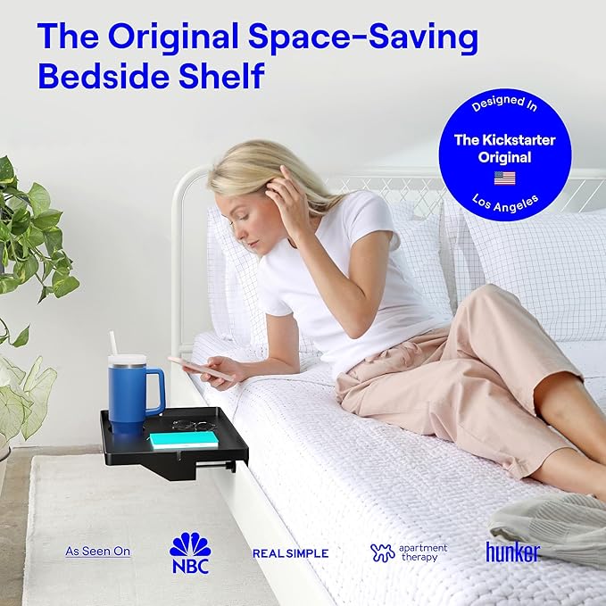 BedShelfie Bedside Shelf for Bunk Bed & Top Bunk, College Dorm Room Essentials - Image 3