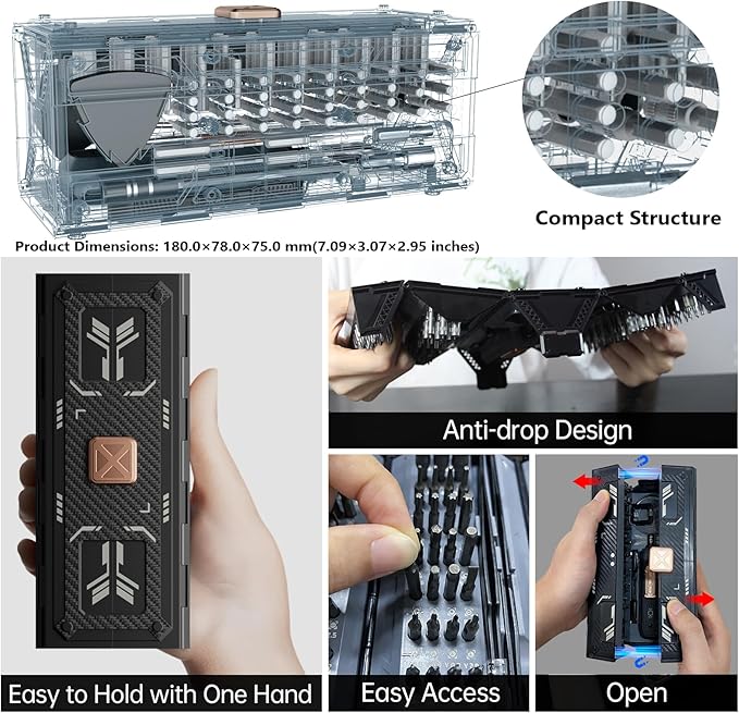 Precision Screwdriver Set with 21 Kinds of 160 Magnetic Bits, JAKEMY Multi-Bits - Image 4