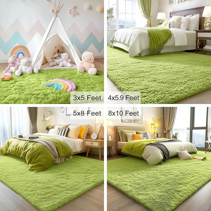 OLANLY 2x3 Machine Washable Small Bedside Rug, Soft Fluffy Shaggy Entryway - Image 2