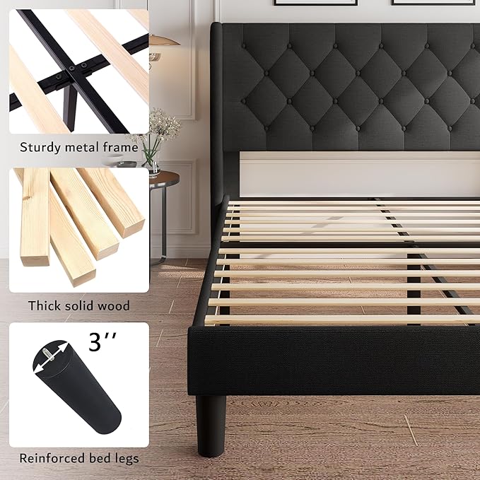 iPormis King Size Platform Bed Frame - Image 5
