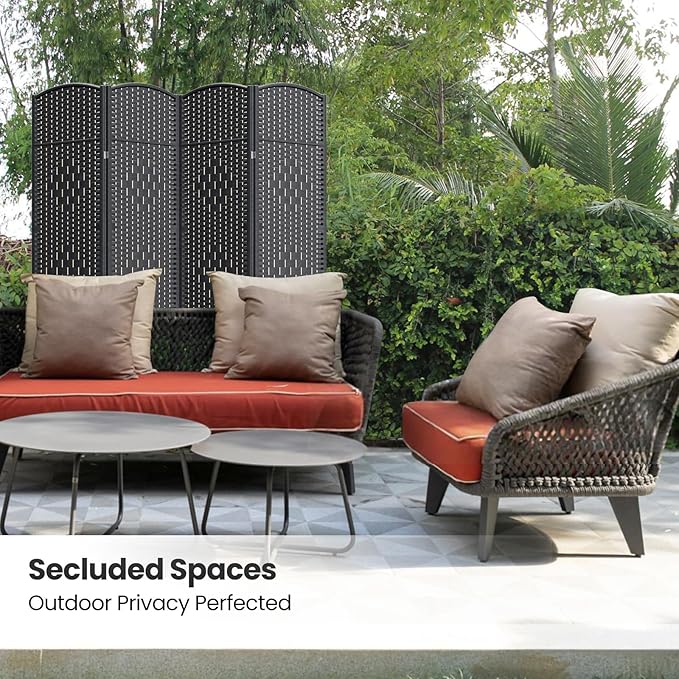 4 Panel Room Divider, 6Ft Folding Privacy Screen, Tall - Image 5