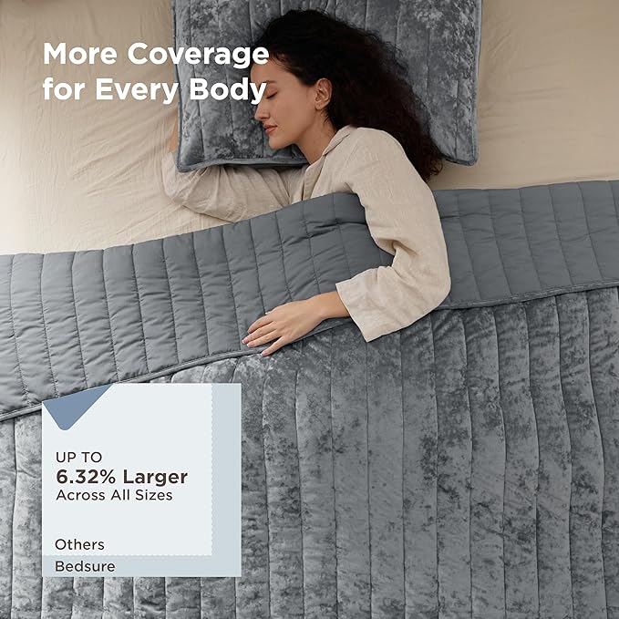 Bedsure Velvet Quilt King Size Set - Image 2