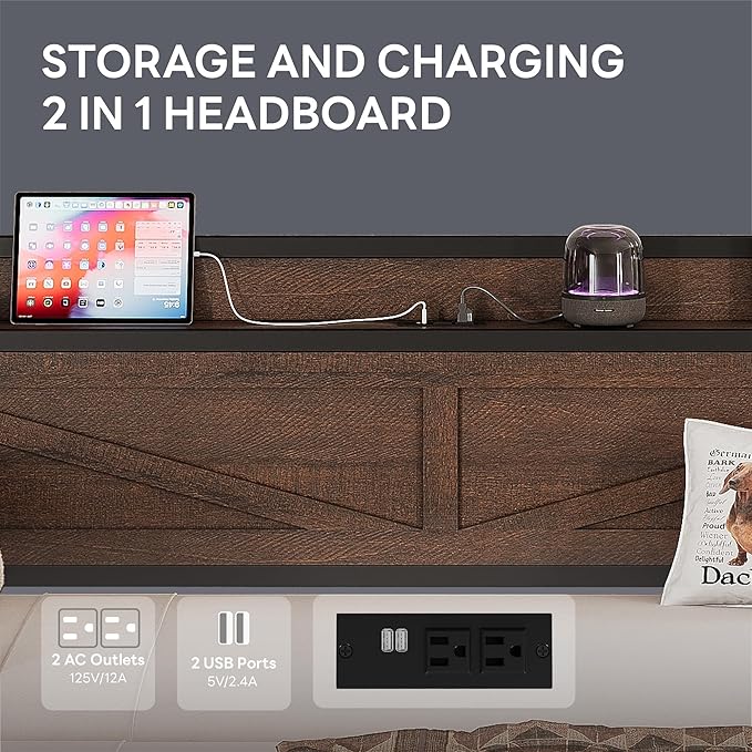 LIKIMIO Twin Daybed with Trundle Bed, Storage Headboard with Charging Station - Image 6