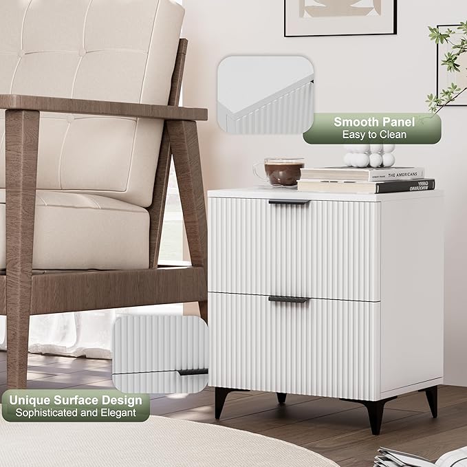 Royal Windsor Small Fluted Nightstand Set of 2 - Image 9