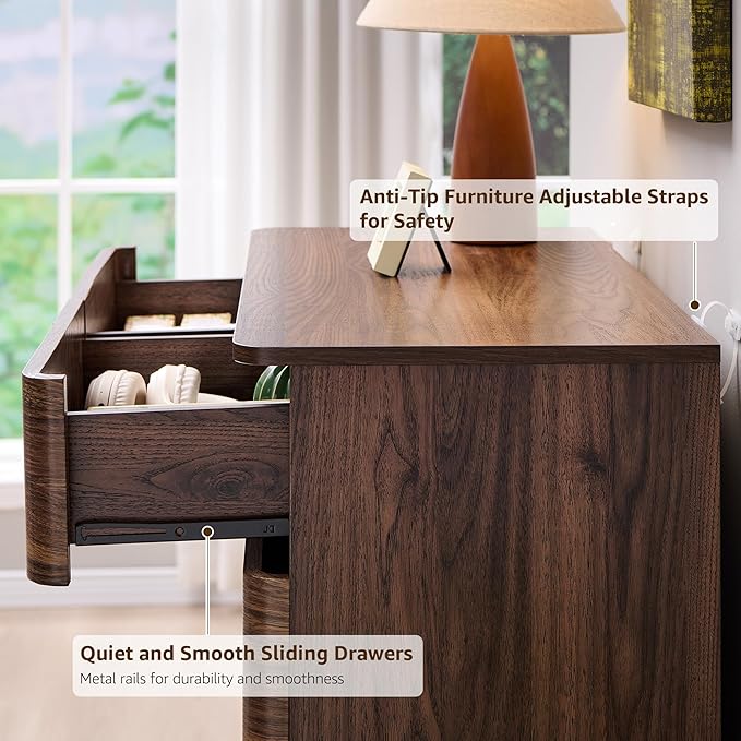 ACCOHOHO 6 Drawer Dresser for Bedroom, 42 Inch Tall Modern Chest of Drawers - Image 4