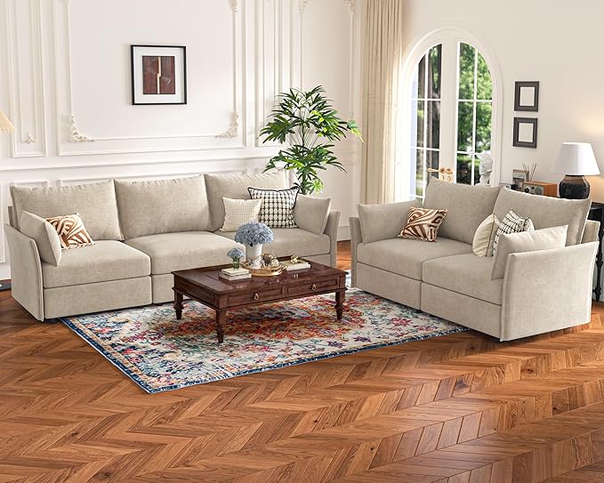 ABCASA 102.6" Modular Sectional Sofa, Oversized 3-Seater Couch - Image 9