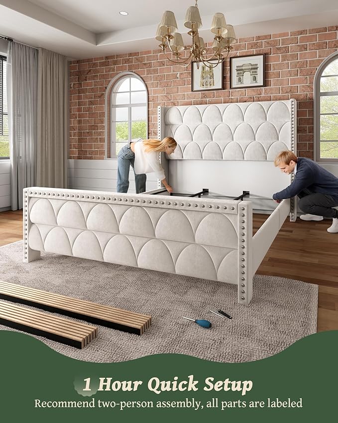 King Size Bed Frame with 56" Headboard - Image 7