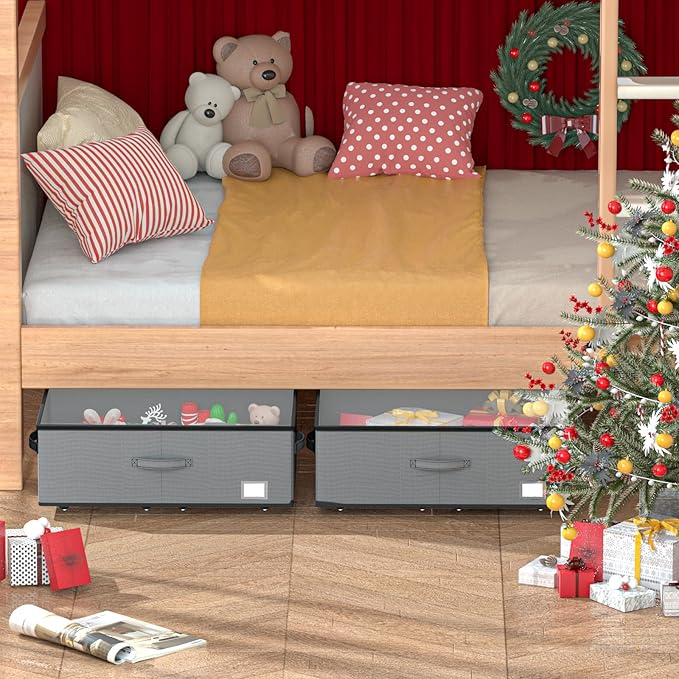 Under Bed Storage with Wheels, No Assemble Required 10 inches height Under Bed - Image 6