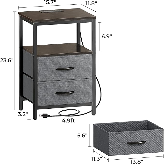 Huuger Nightstands Set of 2, End Tables - Image 8