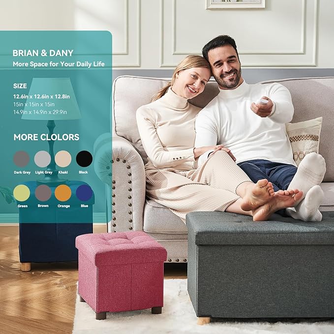 BRIAN & DANY Ottoman with Storage, Small Storage Ottoman - Image 7