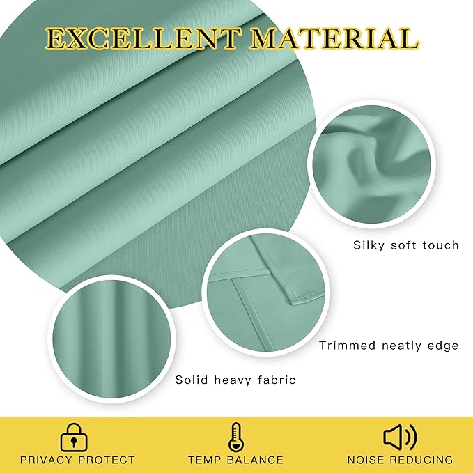 NICETOWN Blackout Curtains 72 inches Long, Grommet Privacy Window Treatment - Image 3