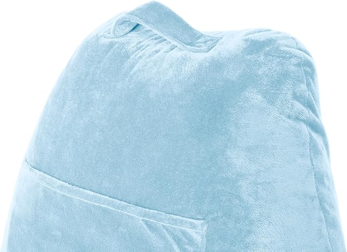 Husband Pillow Sky Blue, Original Reading Pillow in Bed Rest Chair, Shredded - Image 9