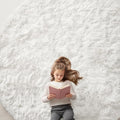 OLANLY Ivory Round Rugs for Bedroom by OLANLY