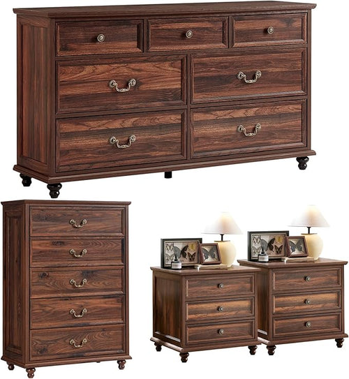 24" Wide Farmhouse Nightstand Set of 2, Farmhouse Furniture Series by Joaxswe