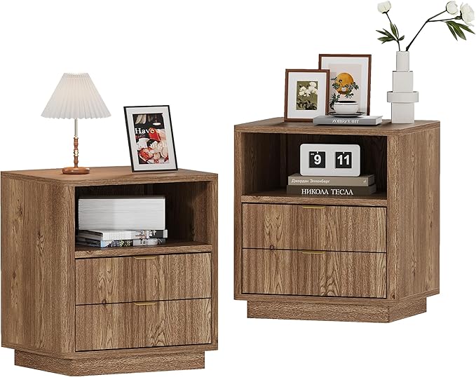 Fluted Nightstands Set of 2 by HOMTHING
