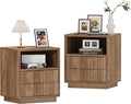 Fluted Nightstands Set of 2 by HOMTHING