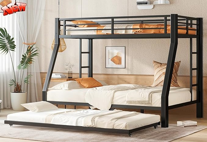 Upgraded Version Thicken Stronger Metal Heavy-Duty Twin Over Full Bunk Bed by SIMPLEZC