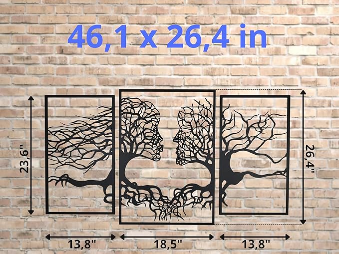 VAILLA Tree of Life Wall Wooden Art Abstract Tree Man Woman Face Large 3D - Image 6