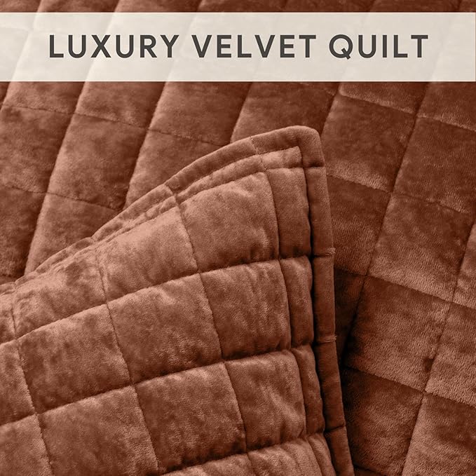 RECYCO Luxury Velvet Quilt Set King Size Bedding Sets, Ultra Soft Velvet - Image 5