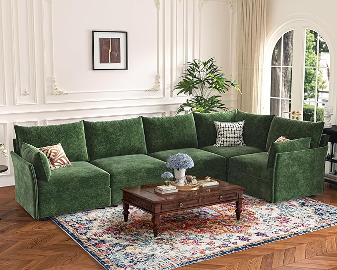 ABCASA 135.5" Oversized Modular Sectional Sofa, L Shaped Convertible Couch by ABCASA