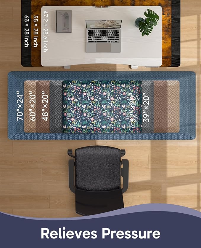 Ophanie Kitchen Mats for Floor, 3/4 inch Thick, 20x39 Anti Fatigue Cushioned Mat - Image 6