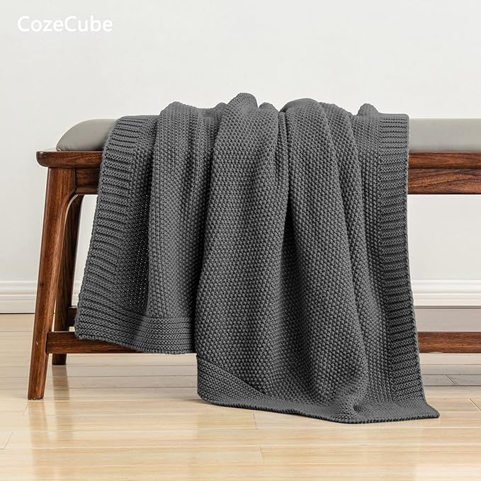 CozeCube Dark Grey Throw Blanket - Image 4