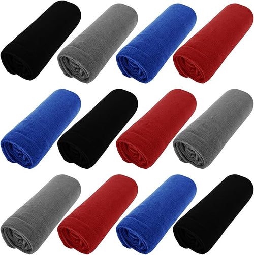 12 Bulk Pack Fleece Throw Blankets, 50x60 Soft by Winterlace