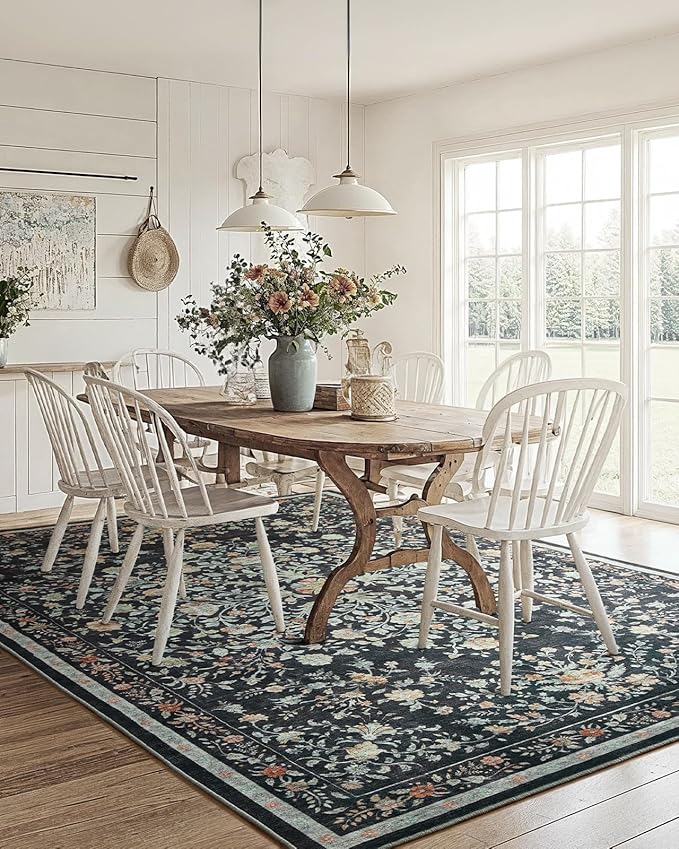 AMADA HOMEFURNISHING 5x7 Area Rugs, Washable Low-Profile Large Living Room Rug - Image 3