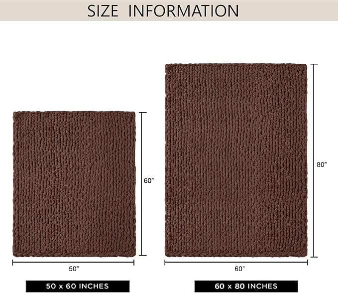 Chunky Knit Throw Blanket 50"X 60", 100% Handmade - Image 9