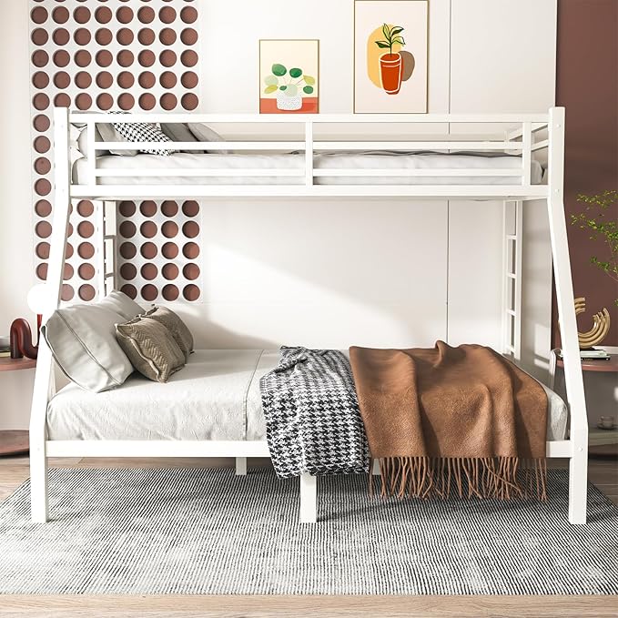 Twin XL Over Queen Bunk Bed Frame, Heavy Duty Metal Loft Bed - Image 7
