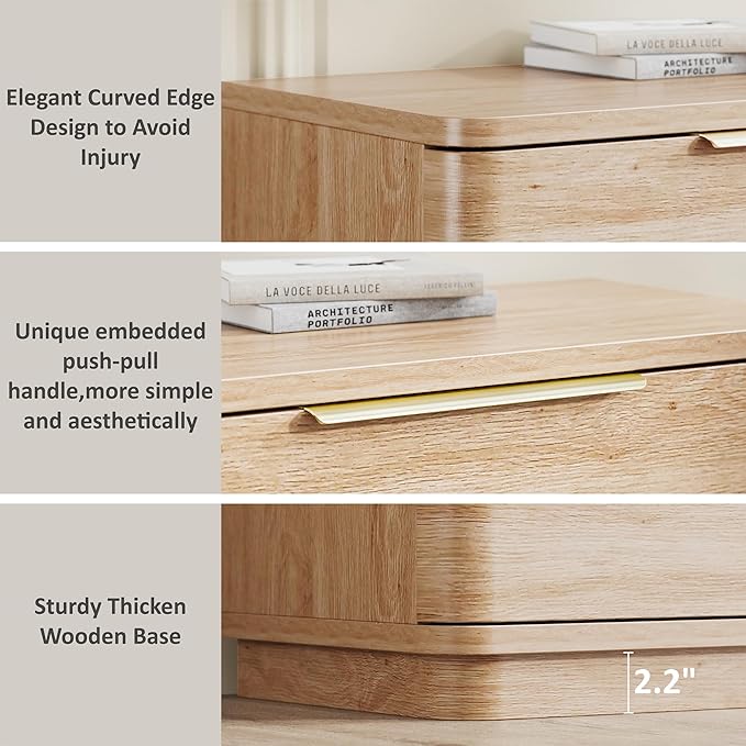 5 Drawer Dresser for Bedroom, Curved Profile Design, Wooden Closet - Image 7