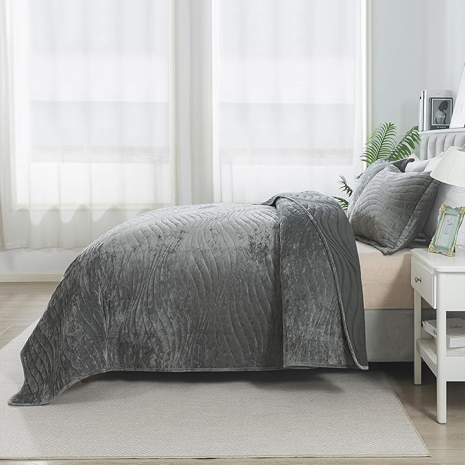 HoneiLife Velvet Quilt Sets King - Image 4