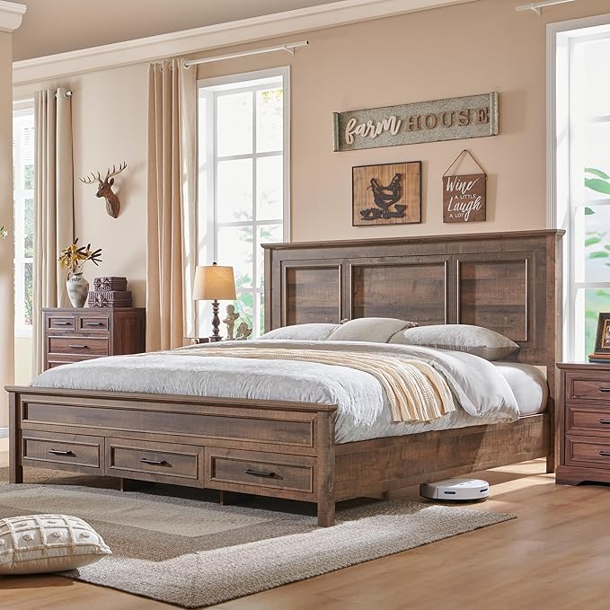 ACCOHOHO Farmhouse Queen Size Bed Frame - Image 6