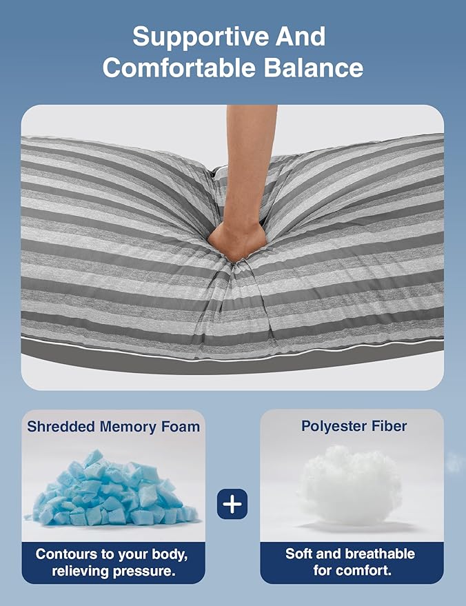 ZonLi Cooling Body Pillow for Adults, Breathable Long Pillow for Bed, Firm Body - Image 7