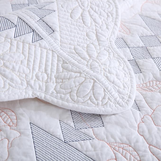 MarCielo 3-Piece 100% Cotton Oversized Bedspread Lightweight Quilt Coverlet - Image 6