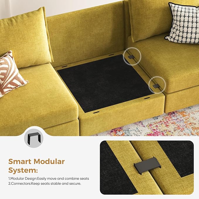 ABCASA 103.5" Oversized Modular Sectional Sofa, L Shaped Convertible Couch - Image 9
