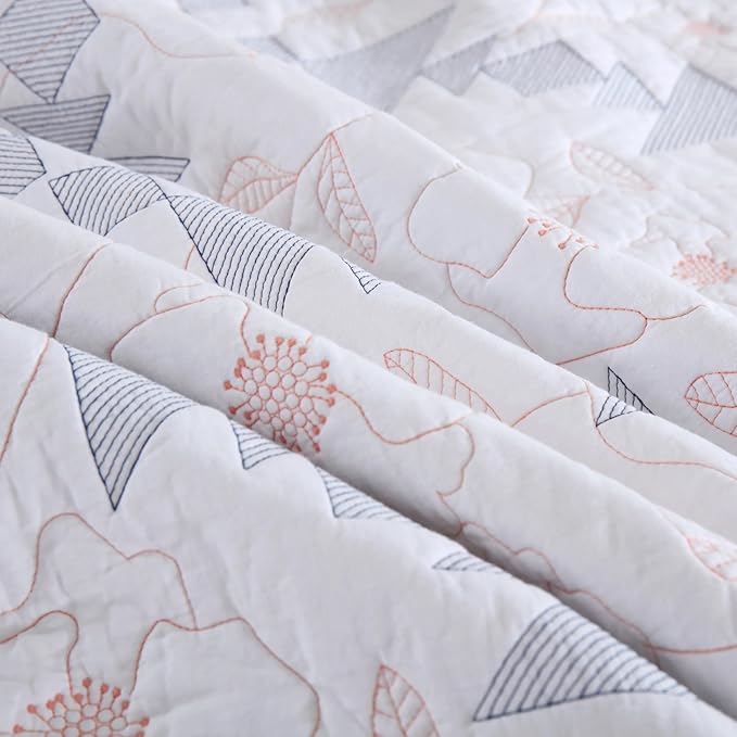 MarCielo 3-Piece 100% Cotton Oversized Bedspread Lightweight Quilt Coverlet - Image 9