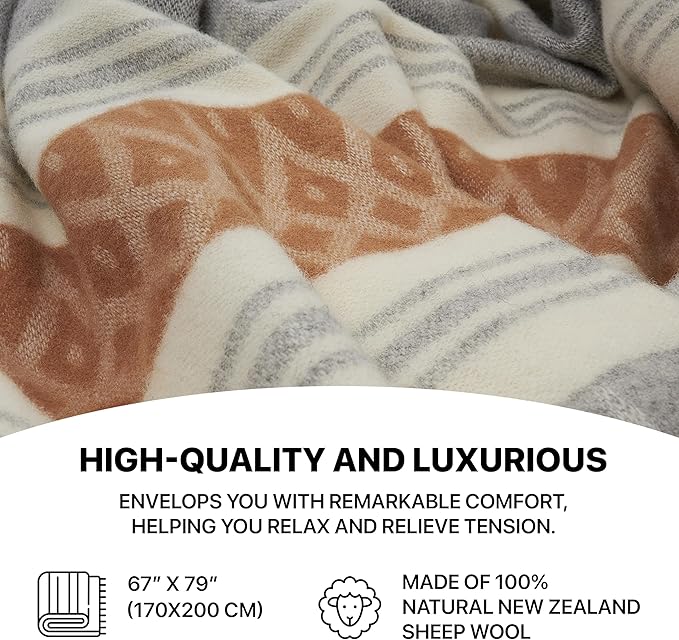 | Wool Blanket/Throw | 100% New Zealand Wool | Perfect - Image 6