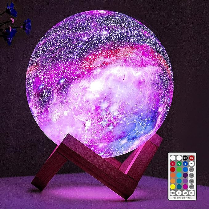 BRIGHTWORLD Moon Lamp Galaxy Lamp 5.9 inch 16 Colors LED 3D Moon Light by BRIGHTWORLD