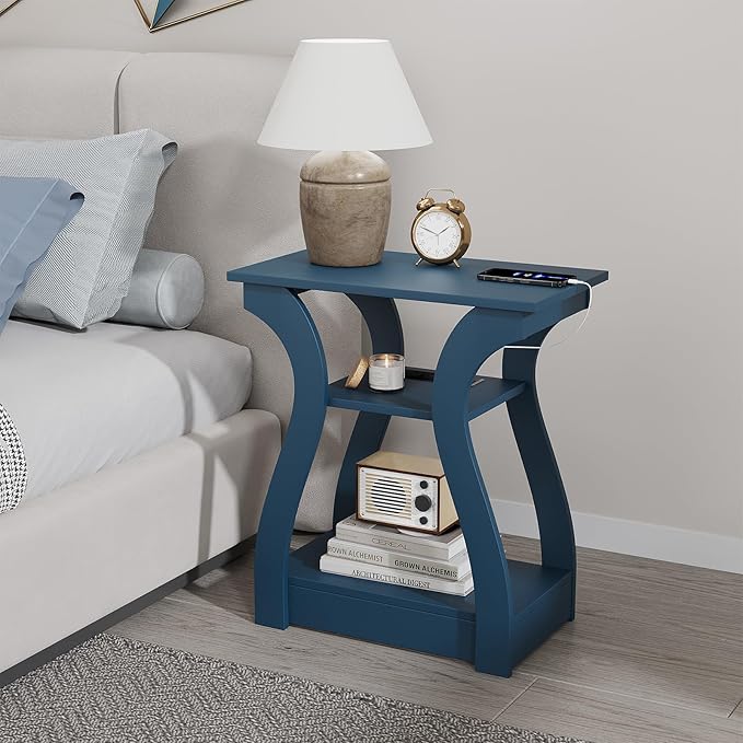 End Table with Charging Station, Side Table with USB Ports and Outlets - Image 5