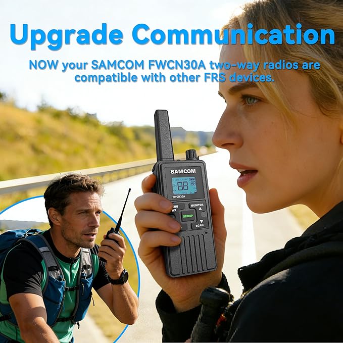 SAMCOM Group Call Walkie Talkies, FWCN30A 2 Way Radio Long Range, 22 Channel - Image 3