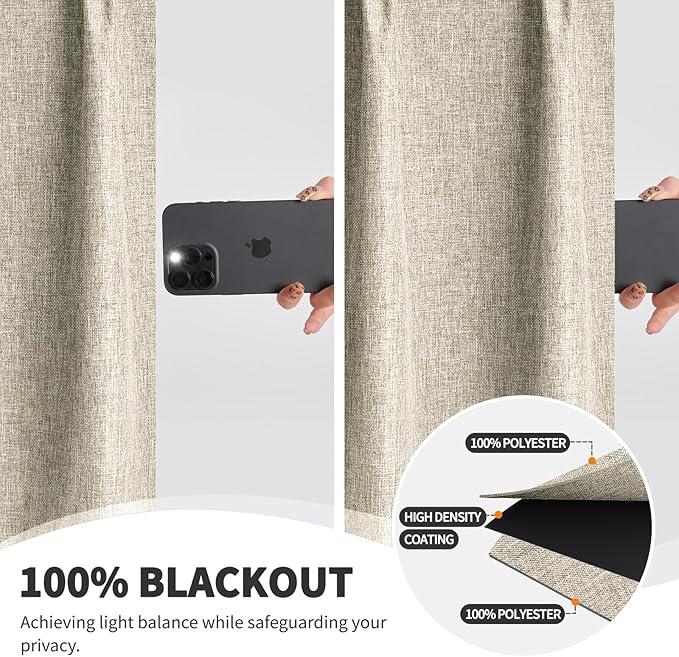 WdFour 24x18 Inch Pinch Pleated Blackout Cafe Curtains - Image 3